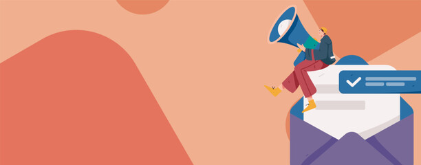 Invite friends to conduct questionnaire flat vector concept operation hand drawn illustration
