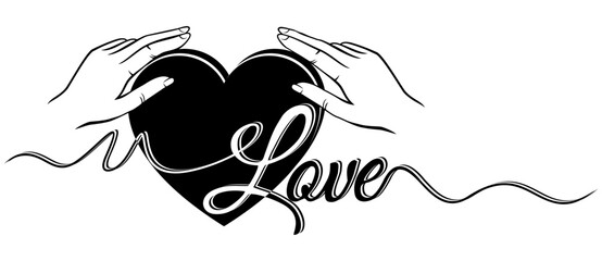 illustration of a heart and hands