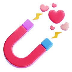 love attraction 3d icon design