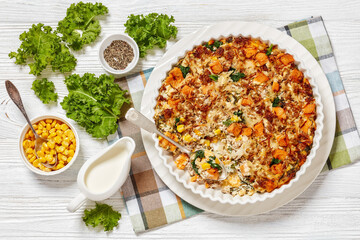 Sausage Hash Brown Breakfast Casserole, top view
