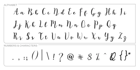 Fotobehang Alphabet Split Monogram, Split Letter Monogram, Alphabet Frame Font. Laser cut template. Initial monogram letters. © photoidea