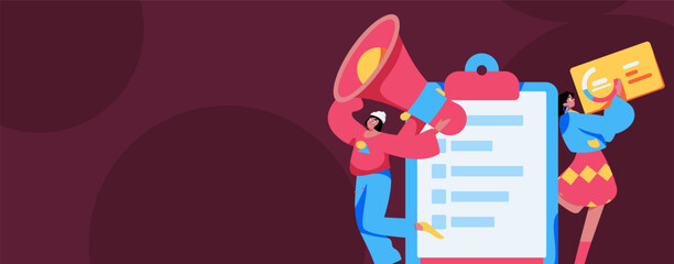 Invite friends to conduct questionnaire flat vector concept operation hand drawn illustration
