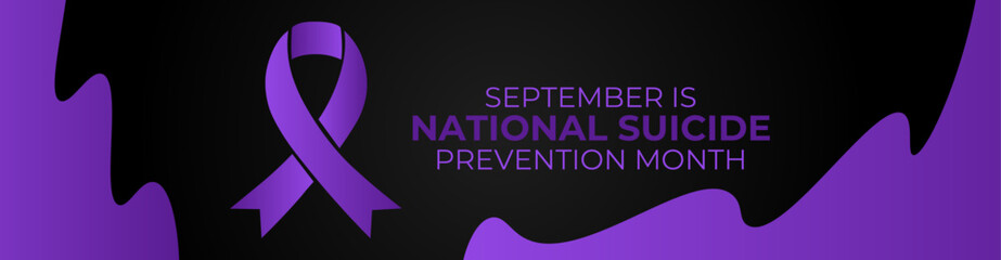 Vector illustration on the theme of National suicide prevention month observed each year during September. suit for banner, Holiday, cover, flyer, poster, card, brochure and background design. - obrazy, fototapety, plakaty