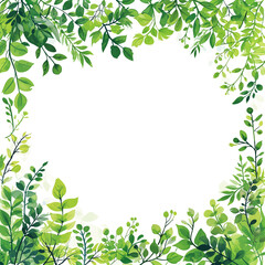 植物のフレーム、イラスト、葉、グリーン、新緑