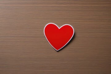 a high quality stock photograph of a single red heart shape sticker isolated