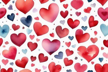 Valentines day, aquarelle illustration. Set of hand painted watercolor hearts. Isolated objects perfect for Valentine's day card or romantic post cards. Design heart elements for valentine message