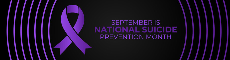 National suicide prevention month observed each year during September banner, Holiday, poster, card and background design. futuristic concept background. cover, flyer, landing page. vector illustratio
