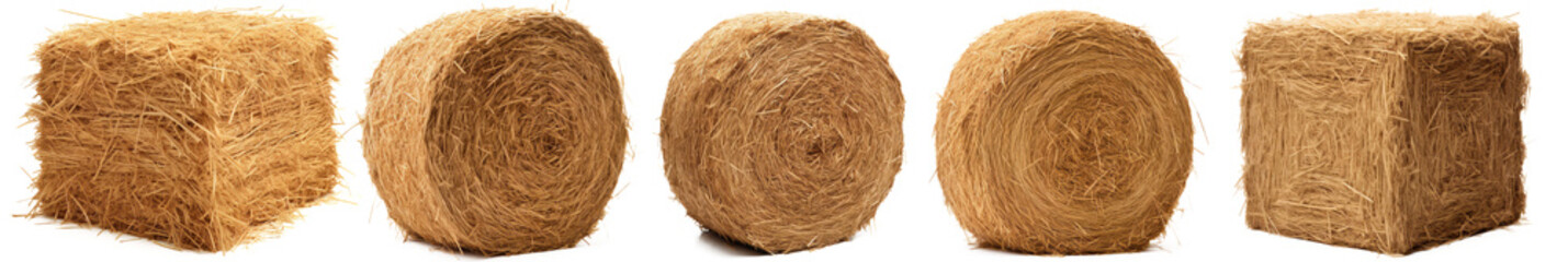 hay bales, straw bale isolated on transparent background