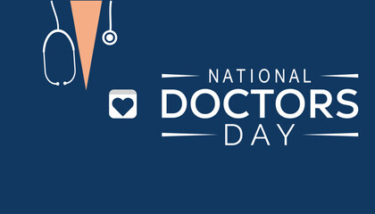 National Doctors' Day is observed every year in March. Holiday, poster, card and background vector illustration design. - obrazy, fototapety, plakaty