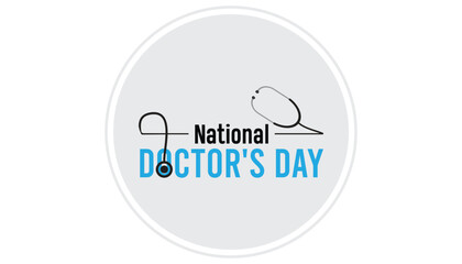 National Doctors' Day is observed every year in March. Holiday, poster, card and background vector illustration design.