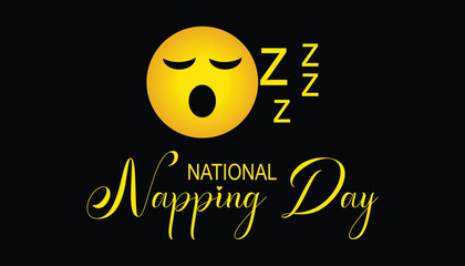 National Napping day is observed every year in March. Holiday, poster, card and background vector illustration design.