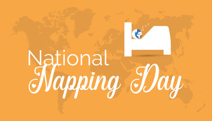 National Napping day is observed every year in March. Holiday, poster, card and background vector illustration design.
