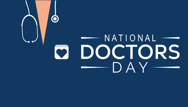 National Doctors' Day is observed every year in March. Holiday, poster, card and background vector illustration design.