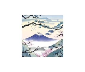 Chinese painting Mount Fuji