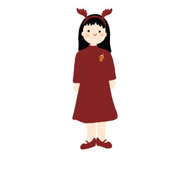 cute fashionable girl/women illustration isolated png
