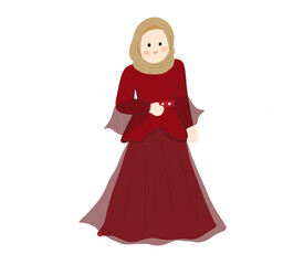 cute fashionable hijab girl/women illustration isolated png