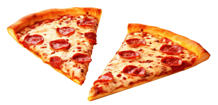 Delicious pizza cut out