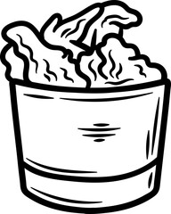 Hand drawn Doodle Fried Chicken 