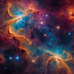 Fototapeta premium Nebula and galaxies in space. Abstract cosmos background 