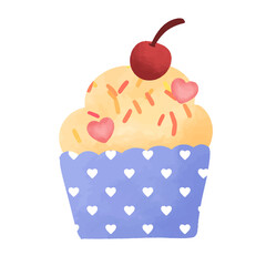 cupcake with cherry on top