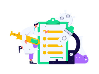 Medical characters fighting the epidemic flat vector concept operation hand drawn illustration
