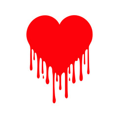 Bleeding broken heart. Icon. Vector