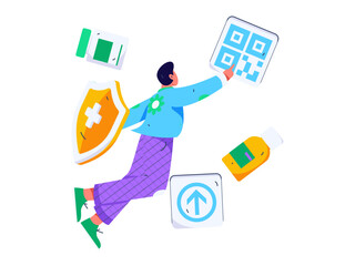 Medical characters fighting the epidemic flat vector concept operation hand drawn illustration
