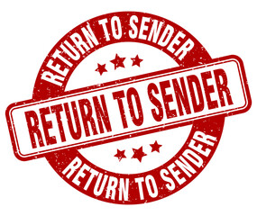 return to sender stamp. return to sender label. round grunge sign