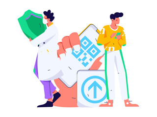 Medical characters fighting the epidemic flat vector concept operation hand drawn illustration
