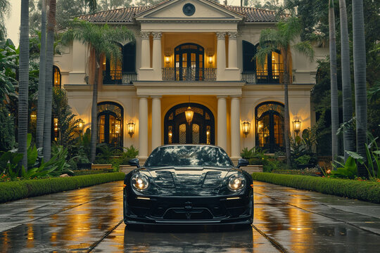 millionaire's estate, view from the facade