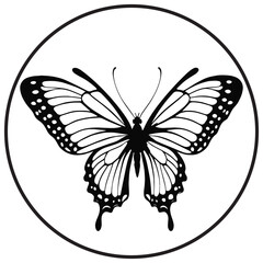 Butterfly silhouettes and icons. Black flat color simple elegant white background Butterfly vector and illustration.