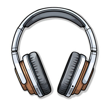 Isolated headphones on clear white background, headset