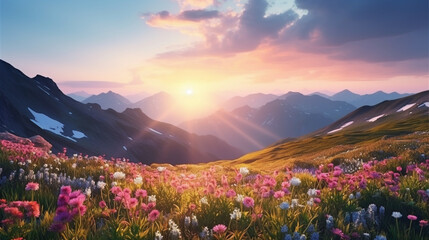 flowers in the mountains