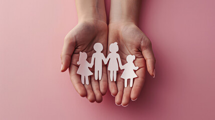 hands holding paper family cutout, family home, foster care, world mental health day, Autism support,homeschooling, budgeting cost of living, inflation concept