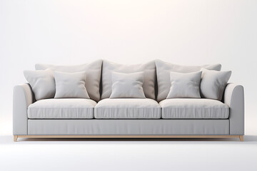  white sofa on a white background, generative ai