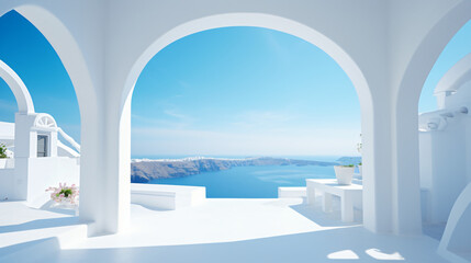 White architecture on Santorini island Greece