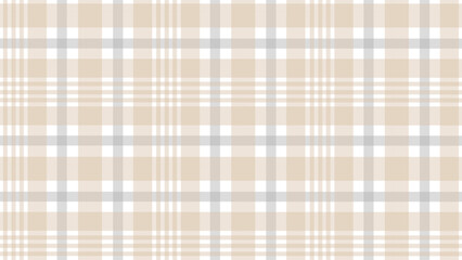 Beige and grey plaid fabric texture background	