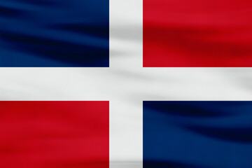 Fototapeta premium Dominican Republic Flag - Country Blue and Red Quarters with White Cross