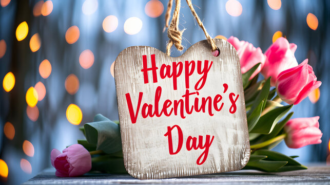 Happy Valentines Day banner Valentines Day greeting card template with text happy valentines day