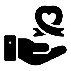 cancer ribbon glyph icon