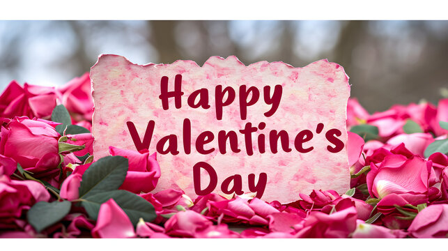 Happy Valentines Day banner Valentines Day greeting card template with text happy valentines day