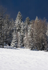 Little Beskid Mountains in winter
