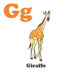 Giraffe Alphabet Cartoon Character For Kids
