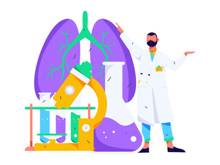 Medical characters fighting the epidemic flat vector concept operation hand drawn illustration

