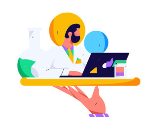 Medical characters fighting the epidemic flat vector concept operation hand drawn illustration
