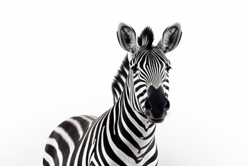 zebra isolated on white background. generative ai