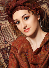 Portrait of a young woman in eastern style