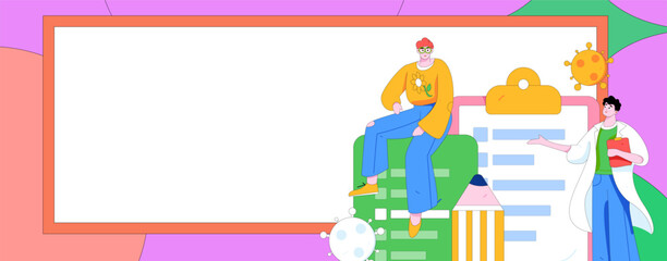 Medical characters fighting the epidemic flat vector concept operation hand drawn illustration
