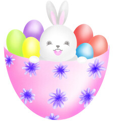 easter bunny with eggs