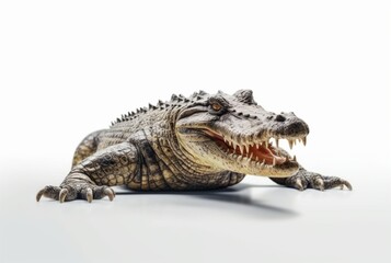 Fototapeta premium crocodile isolated on white background. generative ai
